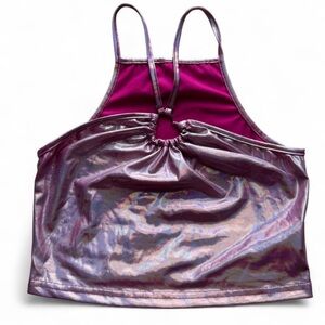 NWOT Iridescent Pink Halter Top, SIZE S